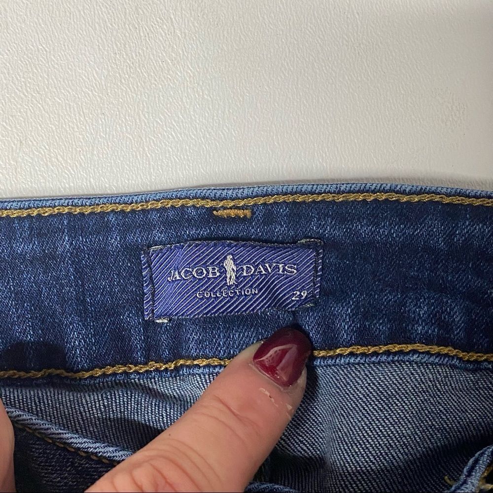Jacob Davis | Factory Distressed Denim Mid Rose Straight Leg Jeans - Picture 3 of 7